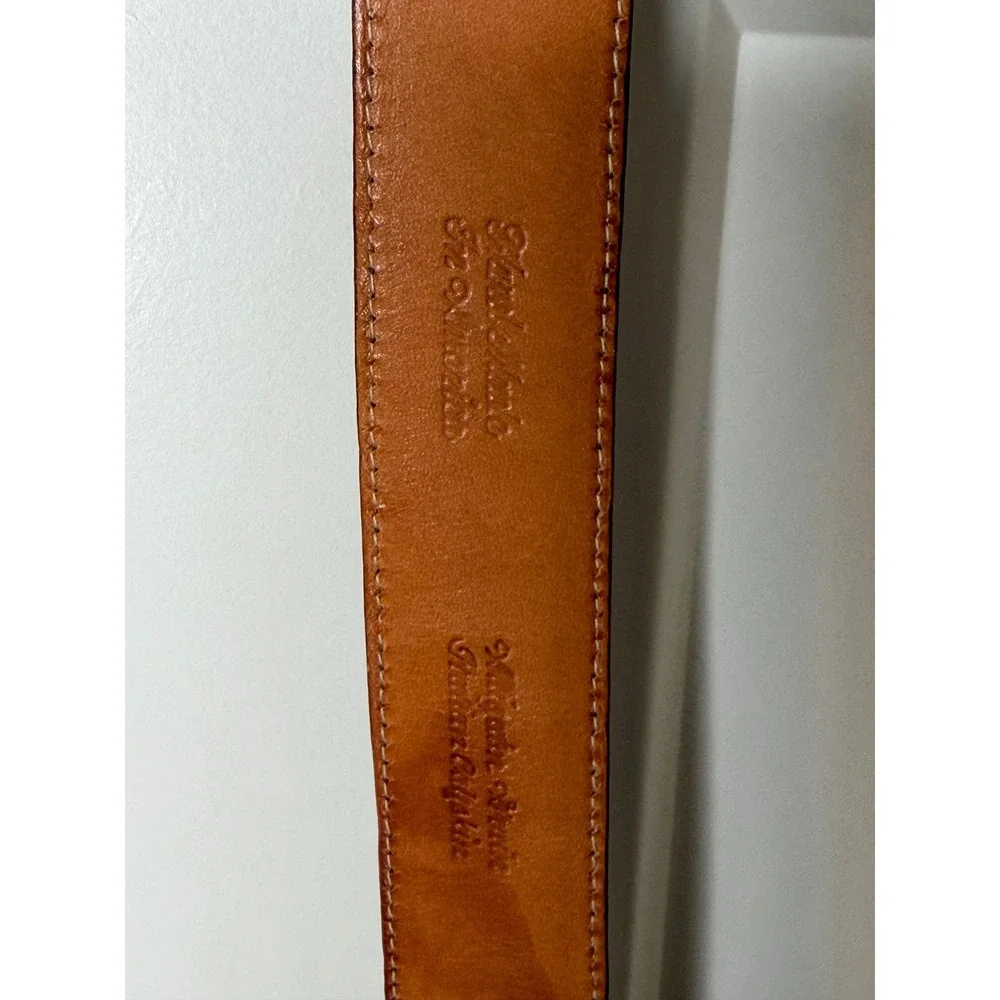 Martin Dingman Mens Alligator Grain Italian Calfskin Leather Belt Brown 34 85